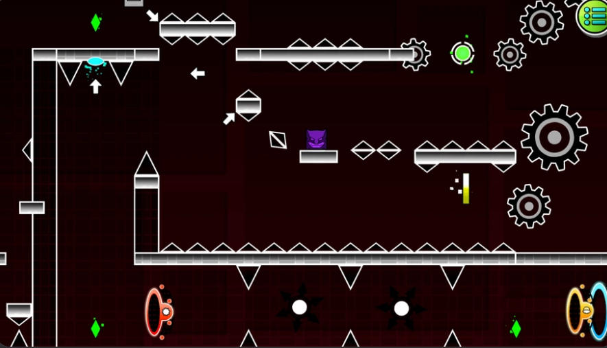 다양한 회색조 풍경 썸네일과 다색 휠이 표시된 Platformer Editor 메뉴 화면